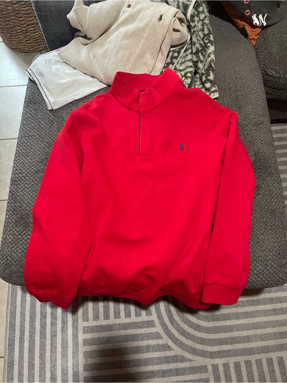Ralph Lauren Men’s Bright Red Half-Zip Sweater